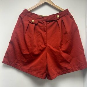 Vintage Clyde Mom Shorts with Gold Button Accents